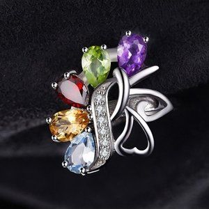 Genuine Gemstone Cocktail Ring-Sterling Silver